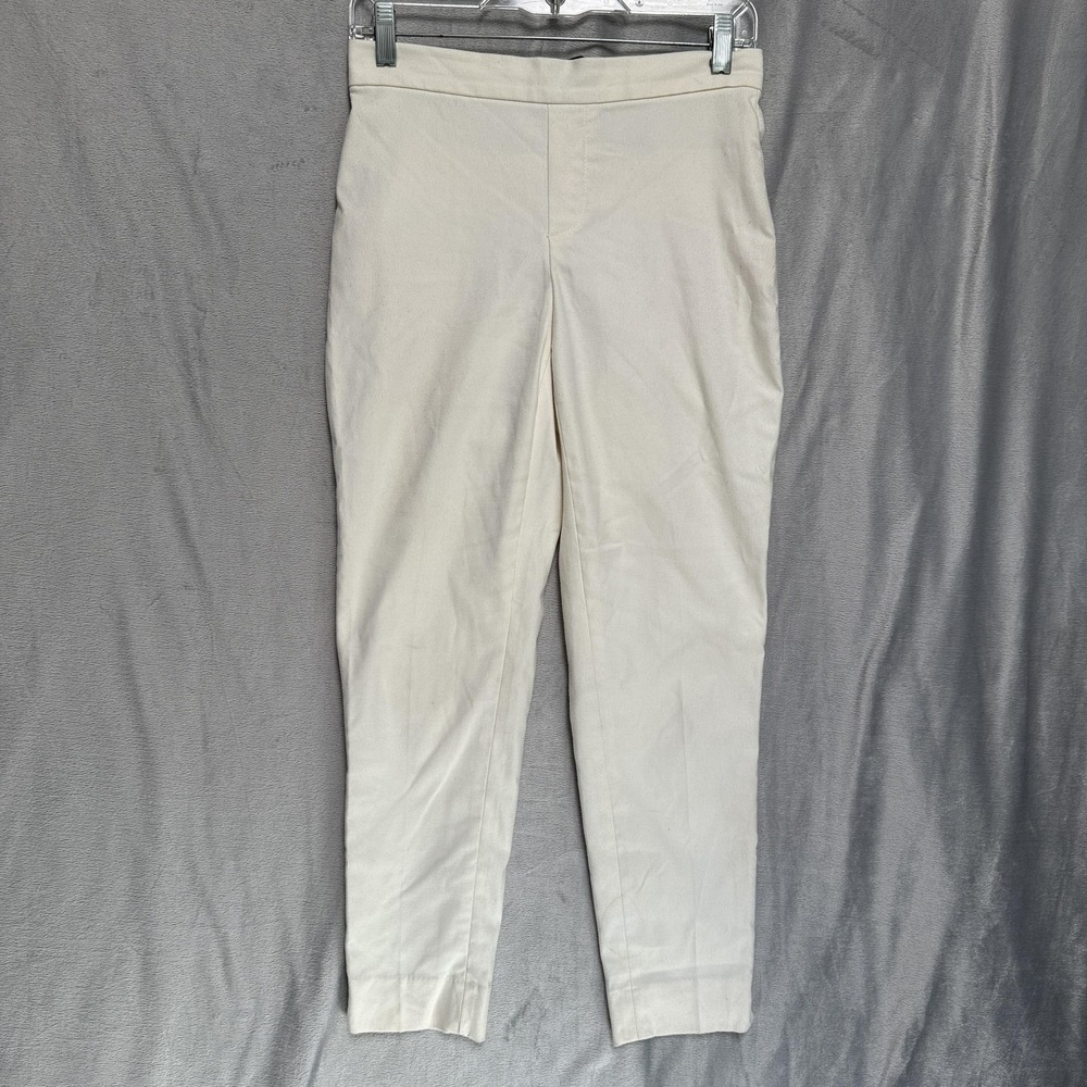 Banana‎ Republic Pants Womens 0 White Hayden Pant Tapered Ankle Pull On